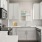 a kitchen with white cabinets